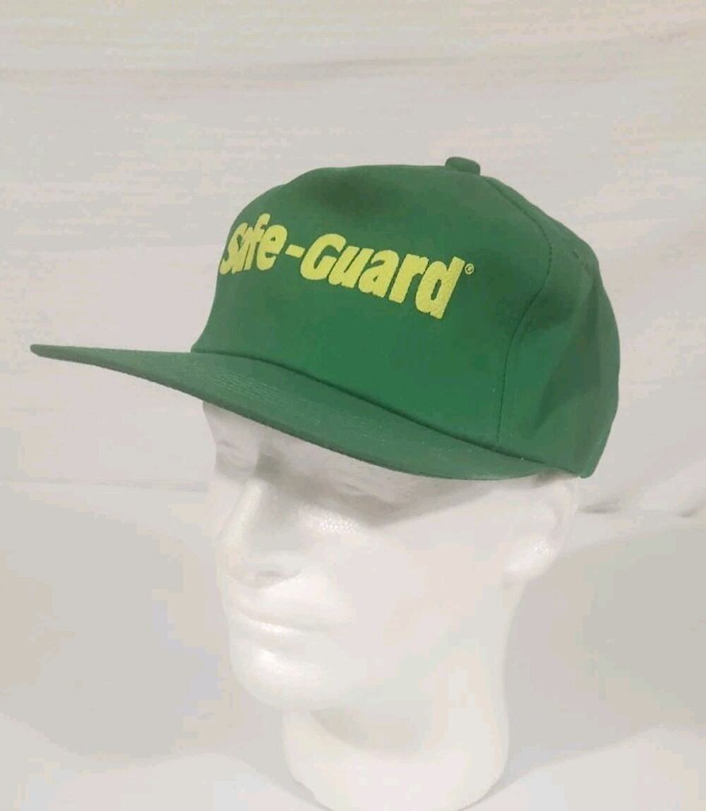 Hat Vtg Trucker Cap K-Products SnapBack Farm Ag Safe-Guard Farming Green